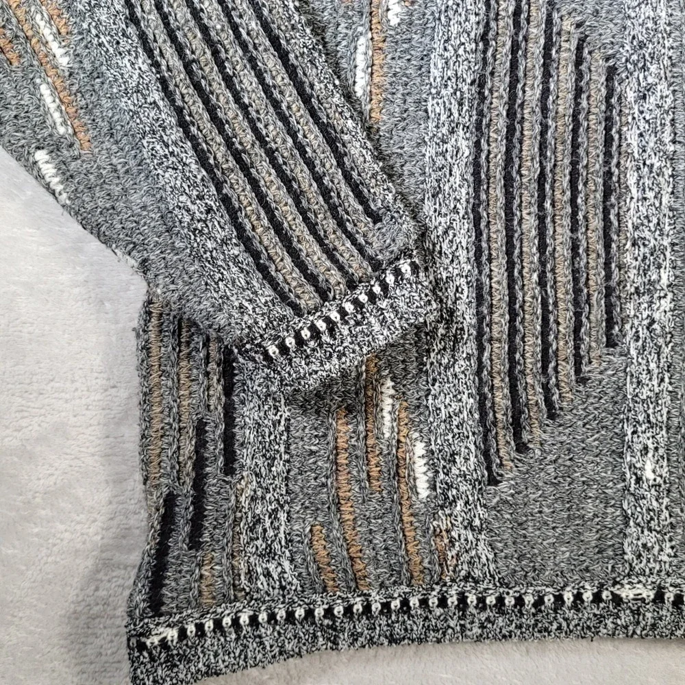 Lavane Sweater Mens Large Gray Vintage 90s 3D Knit Style Crewneck Cosby Dad